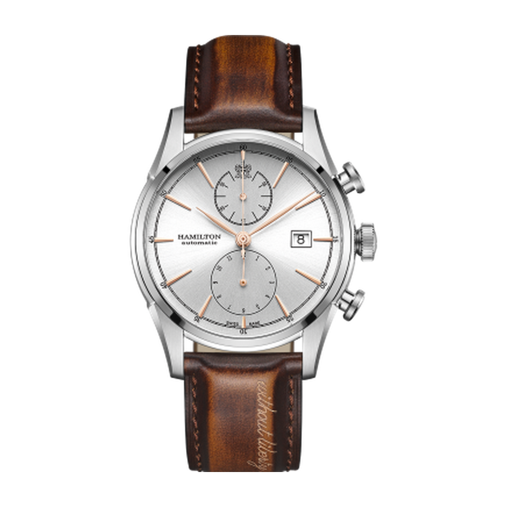 Hamilton Spirity of Liberty Auto Chrono Stainless Steel / Silver White Dial Straps