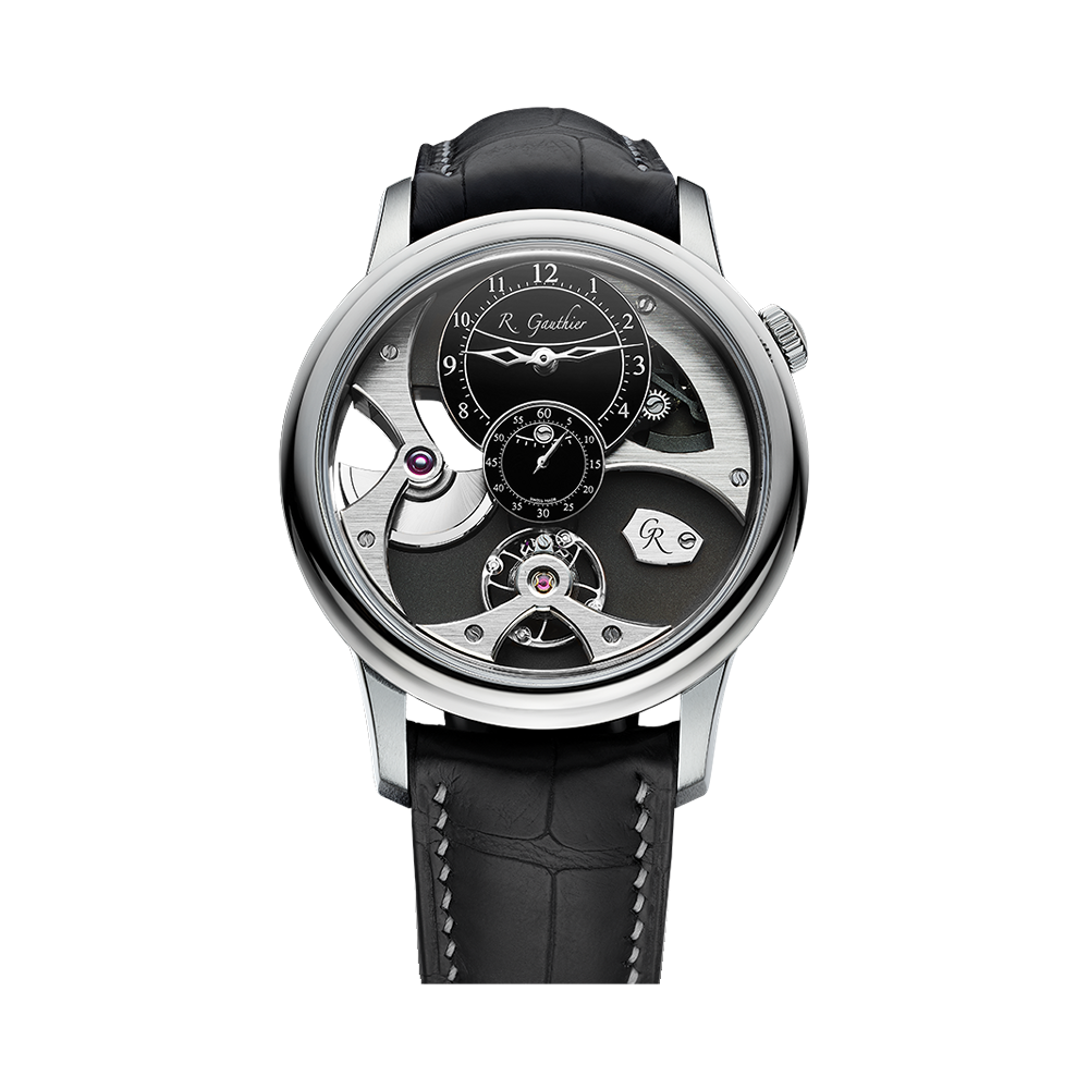 Romain Gauthier Romain Gauthier Insight Micro-Rotor Natural Titanium Skeletonised/Openwork Dial Straps