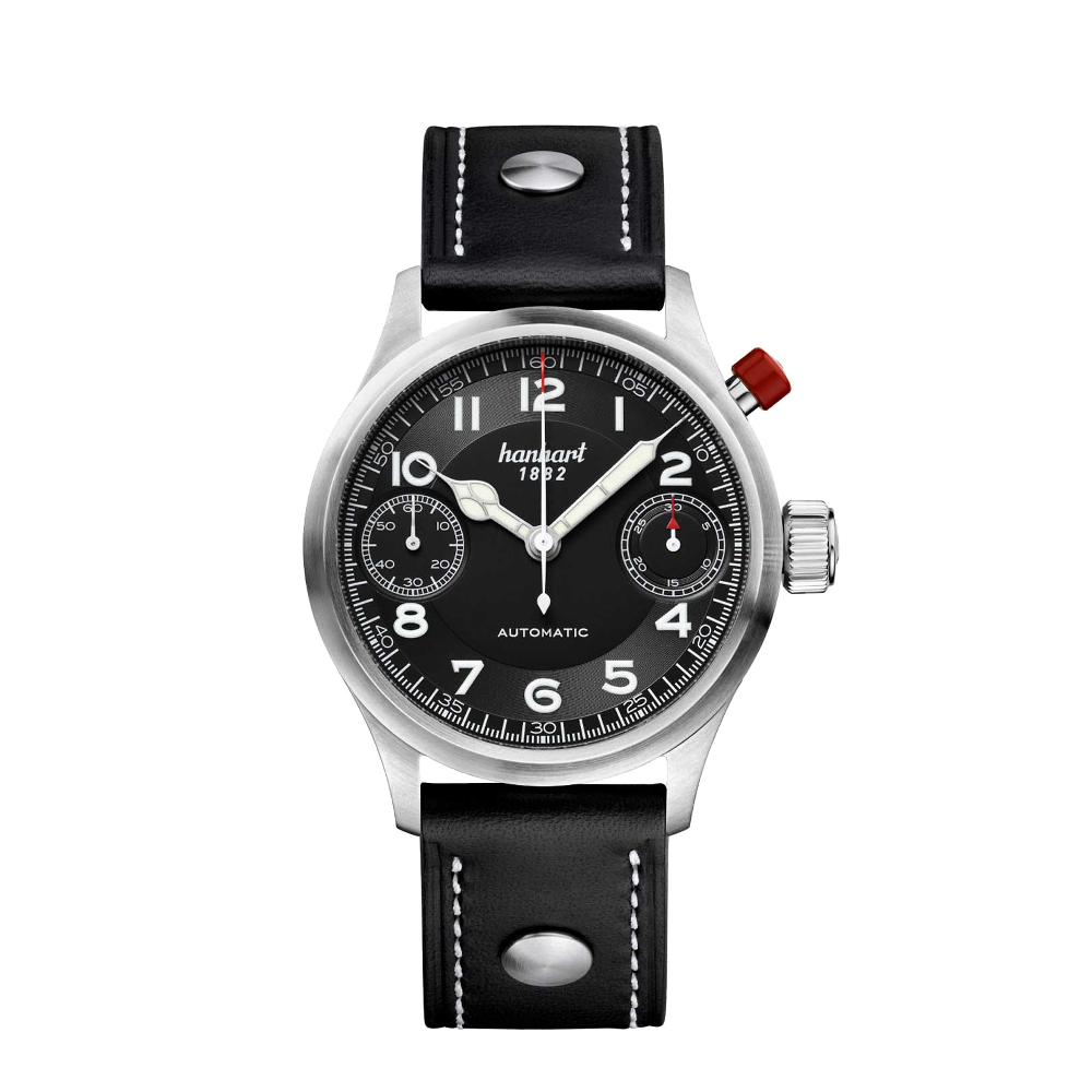 Hanhart PIONEER MonoScope schwarz, glatte Lünette, 45 mm 732.210-
