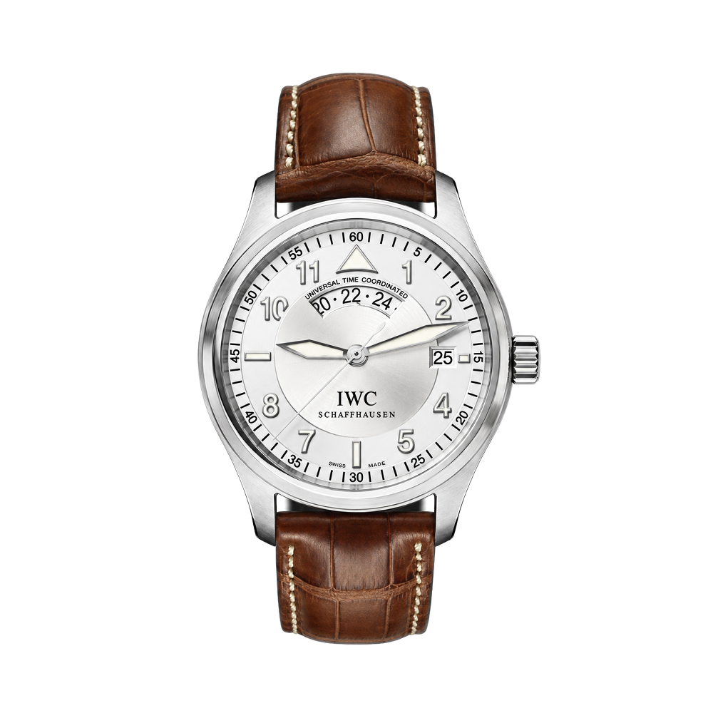 IWC Pilot's Watch Spitfire UTC Stainless Steel / Silver / Strap