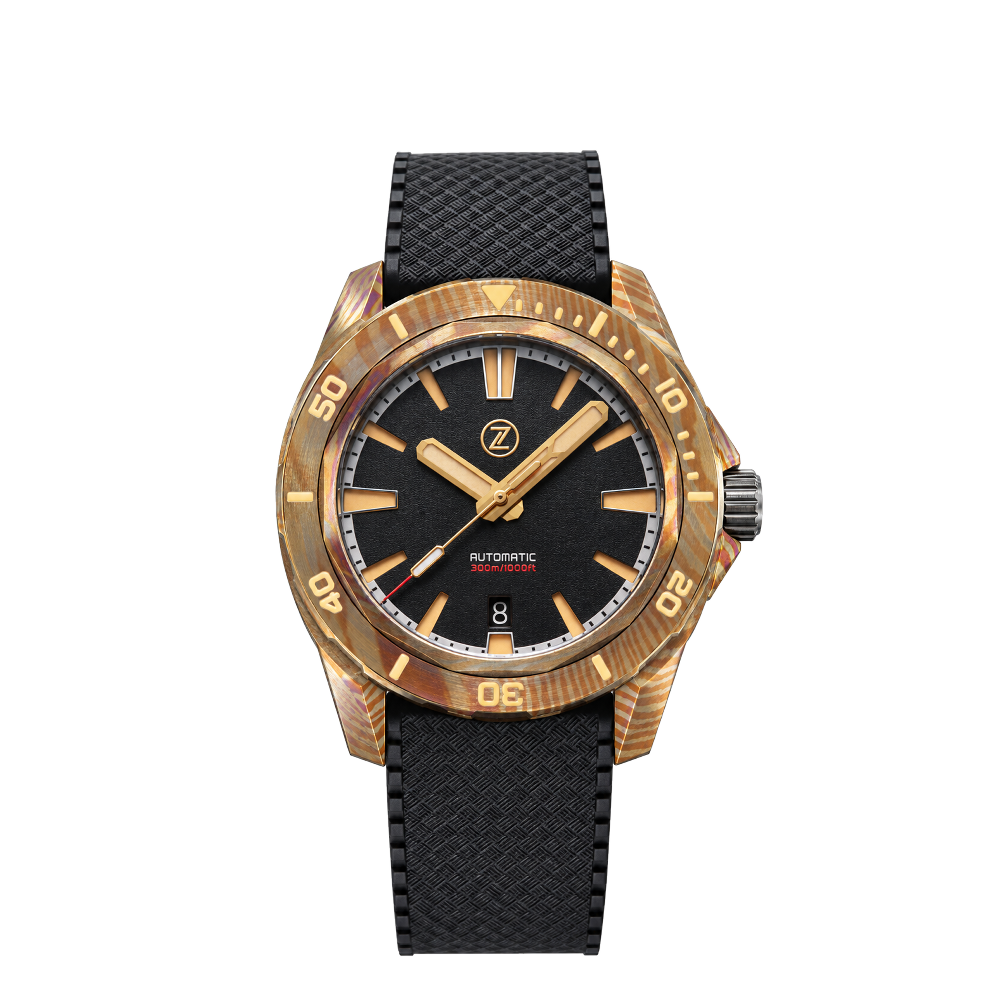 Zelos Zelos Swordfish Yellow Ti-Damascus 'Black Sand'