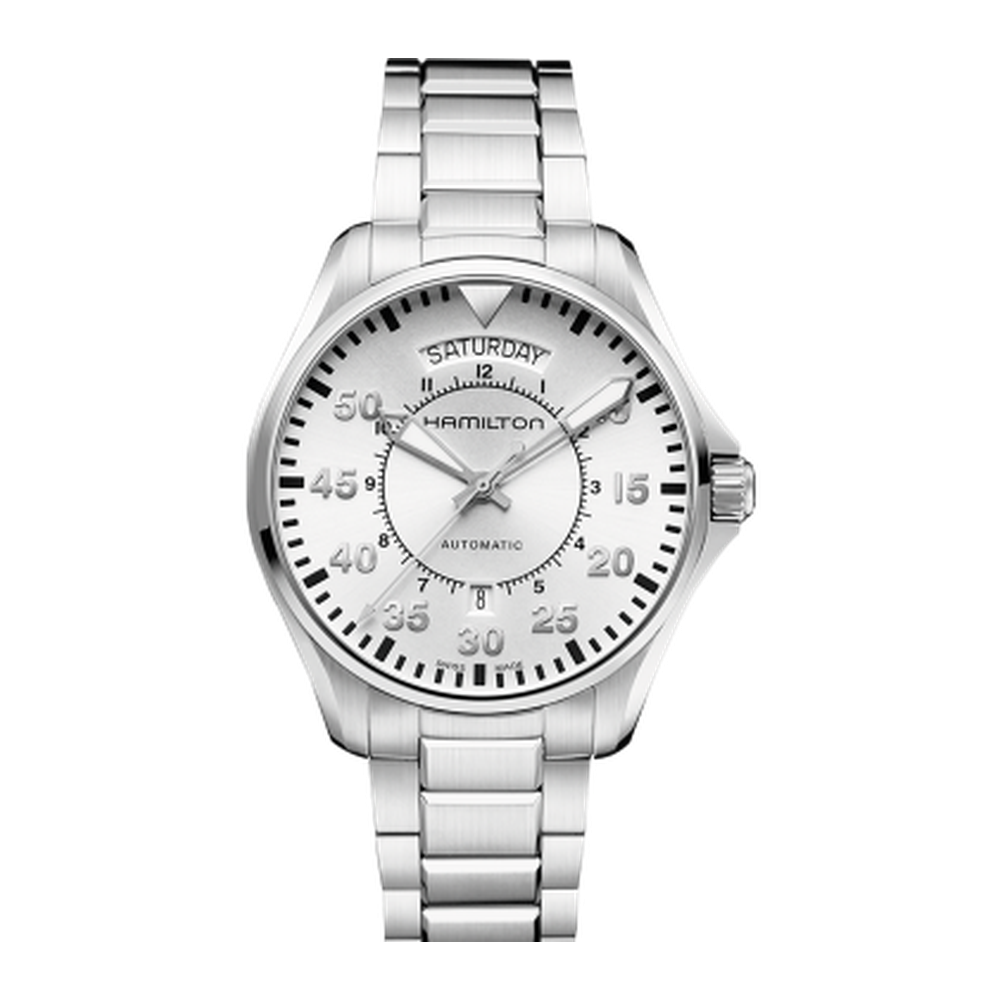 Hamilton Khaki Pilot Day Date Auto 42 Stainless Steel / Silver / Bracelet