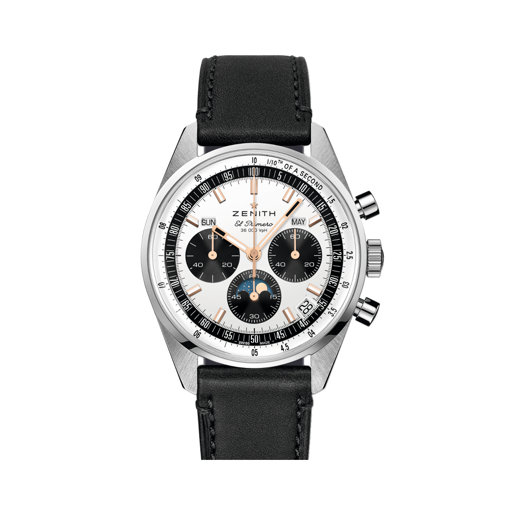 Zenith Original Triple Calendar Panda White Dial Straps