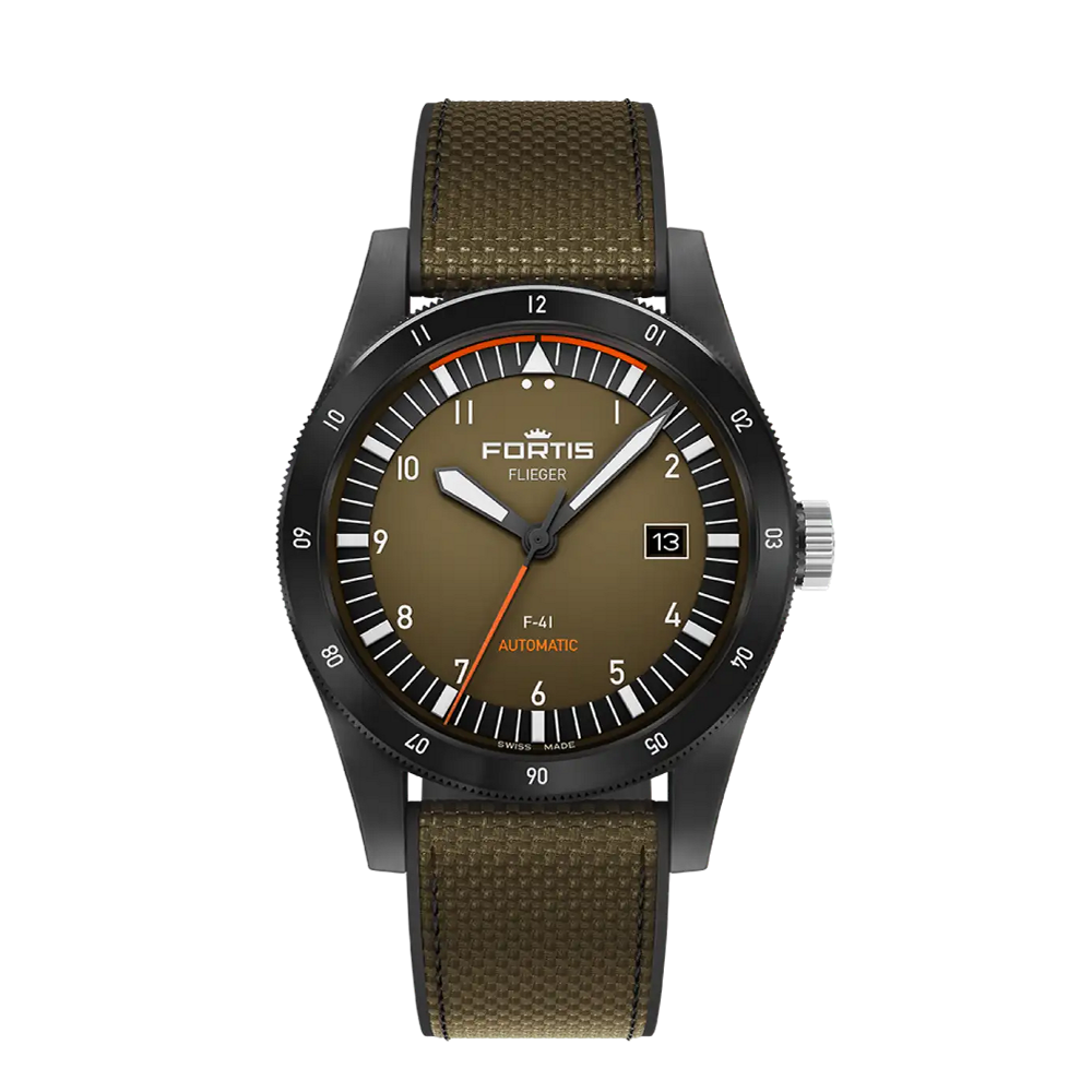 Fortis Flieger F-41 Werk 7 Tactical Green Green / Olive / Brown / Black / White / Orange / Grey Dial Straps
