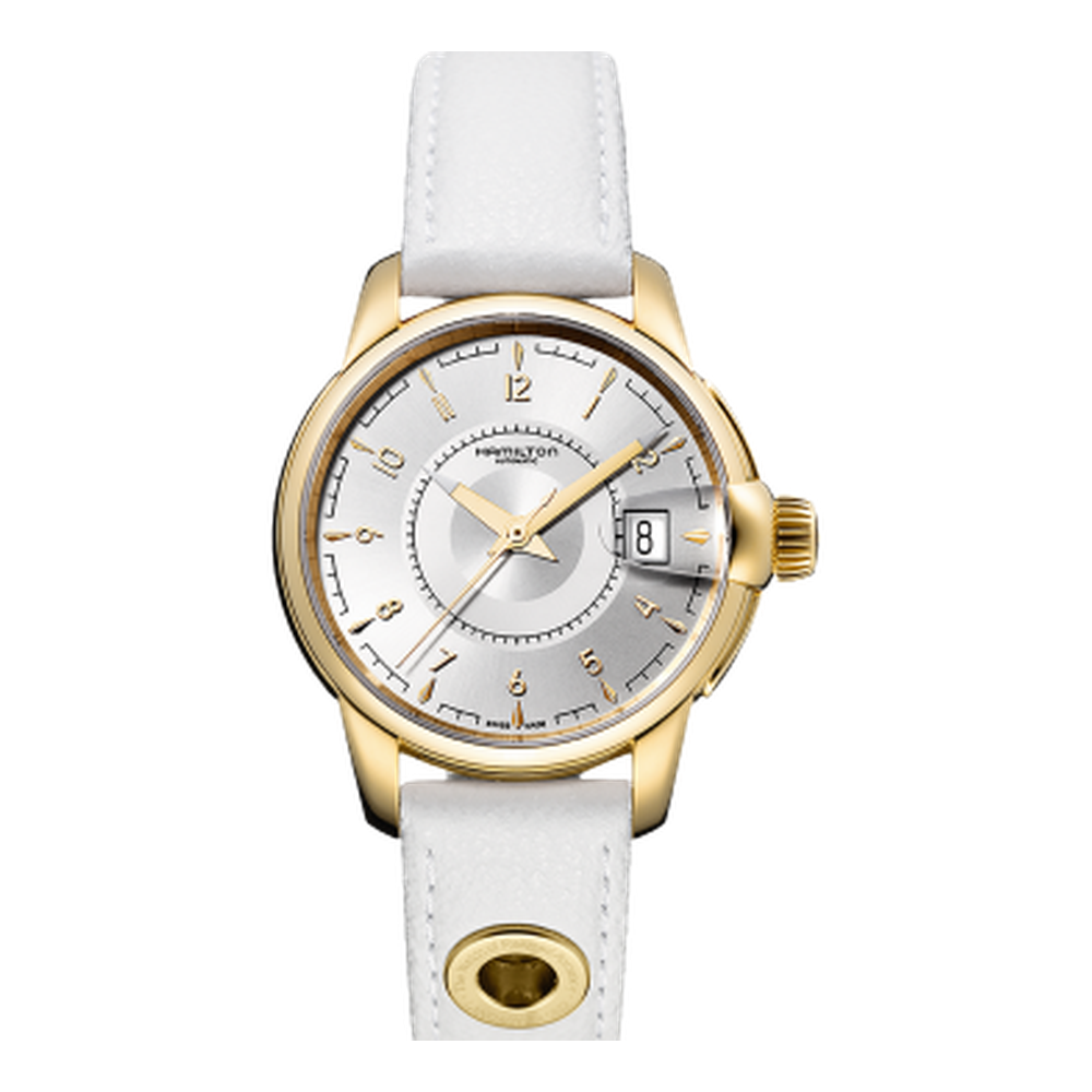Hamilton Railroad 38 Auto Yellow Gold / Silver White Dial Straps