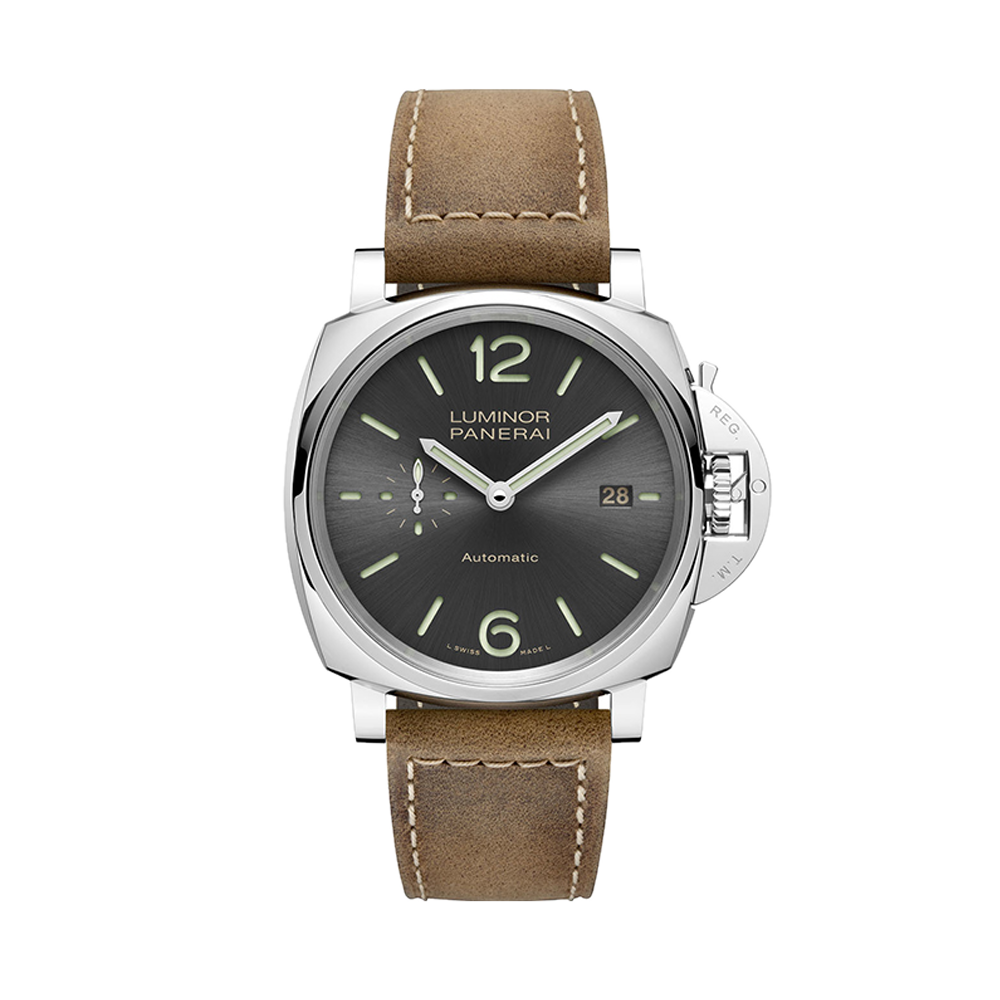Panerai Luminor Due 42 3 Days Date Stainless Steel / Grey Grey Dial Straps