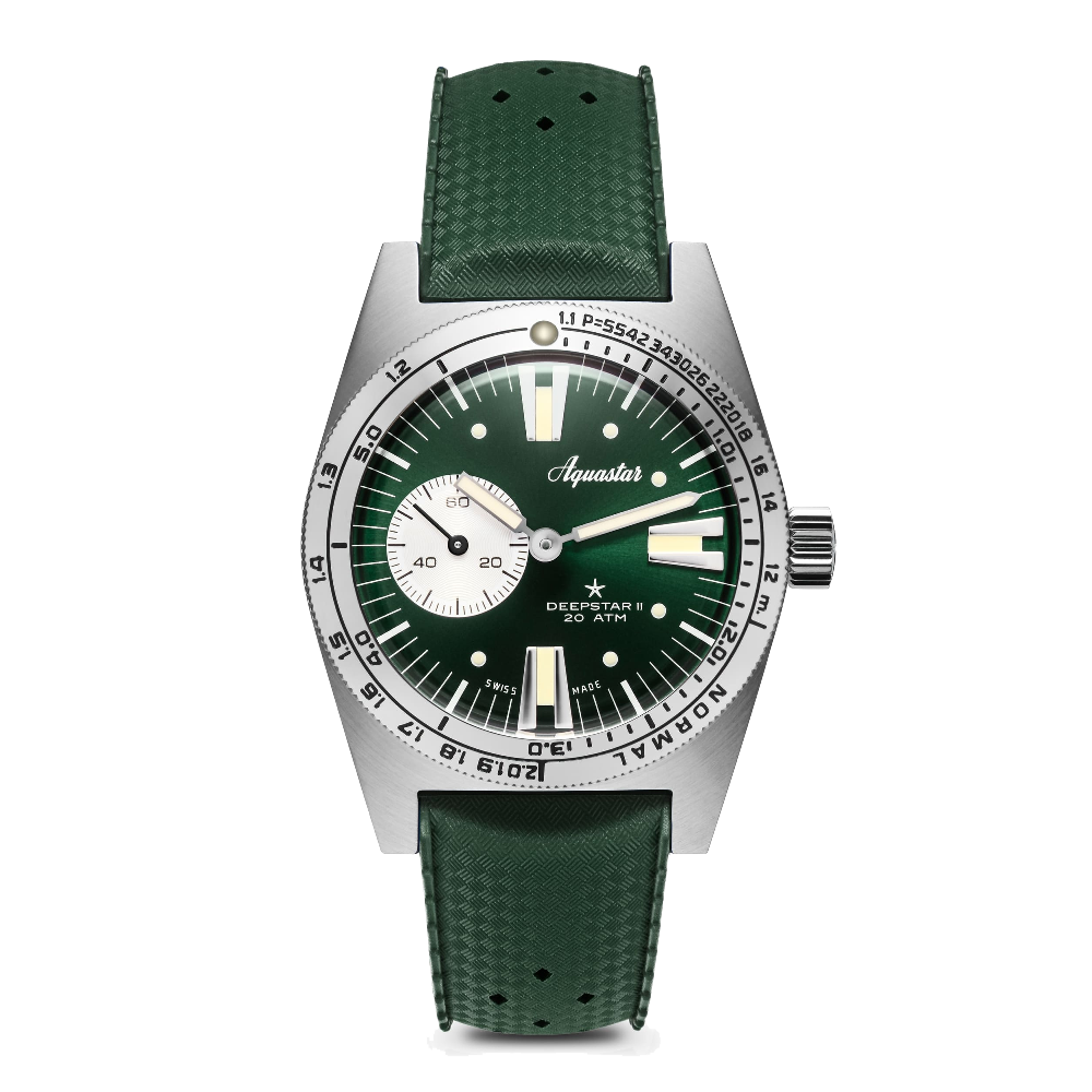 Aquastar Deepstar II Greenwich Limited Edition Green Dial Straps