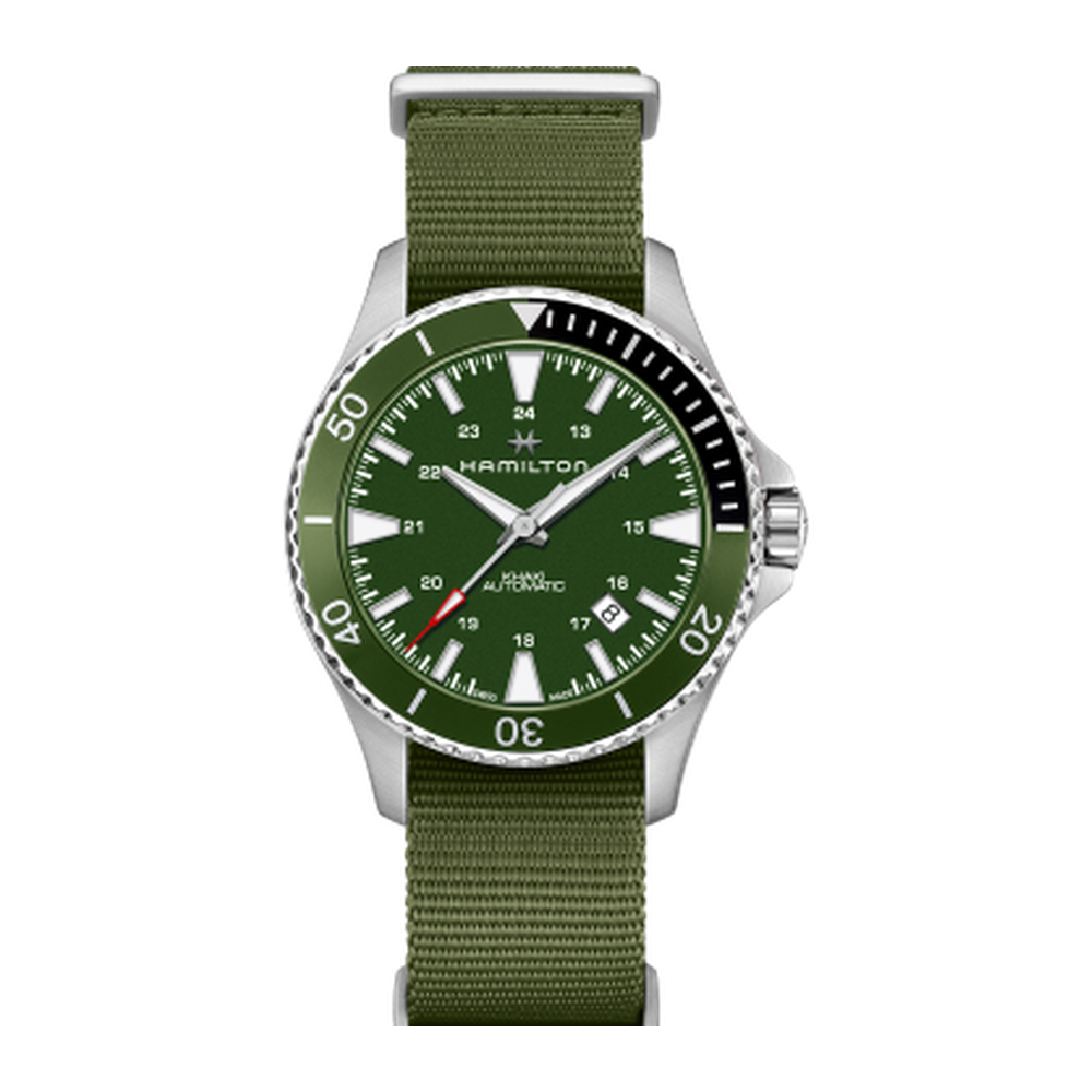 Hamilton Khaki Navy Scuba Auto Stainless Steel / Green