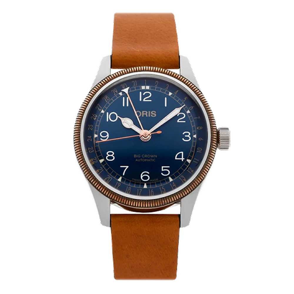 Oris Pointer Date Blue Bronze Bezel