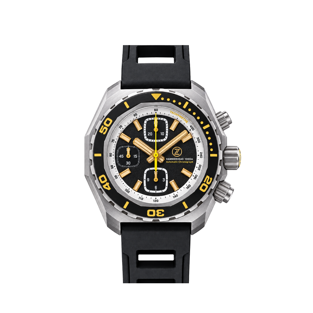 Zelos Zelos Hammerhead Chrono 1000m Diver SS Black Sand