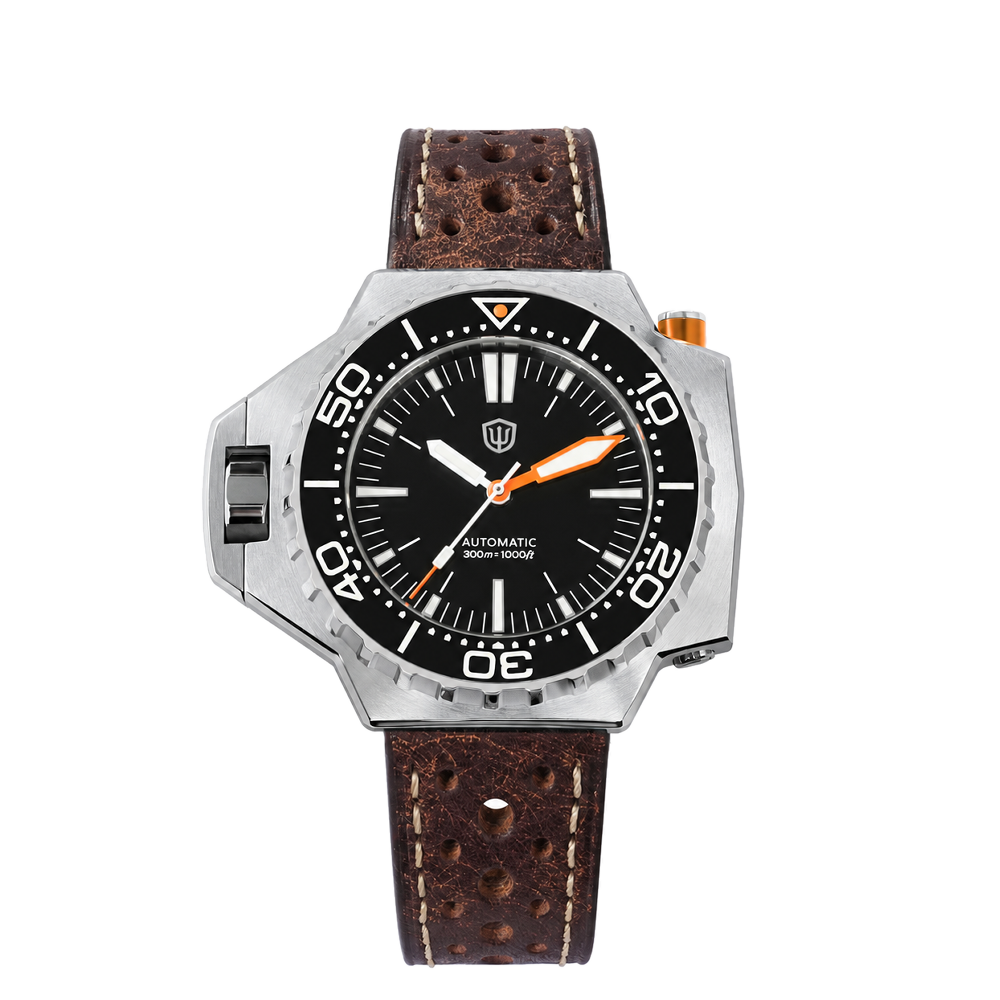 Watchdives PT5004 Automatic Diver Black Dial Straps