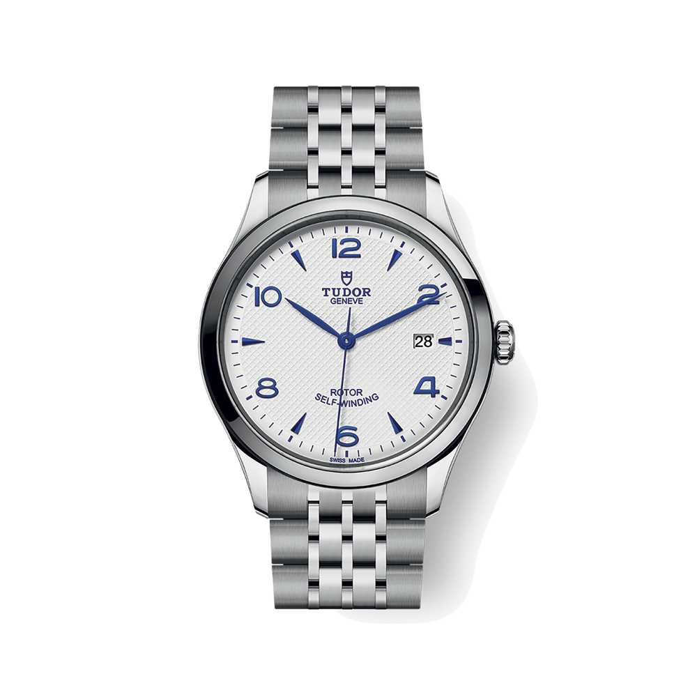 Tudor TUDOR 1926 39mm steel case Opaline and blue dial M91550-0005 Silver Dial Straps