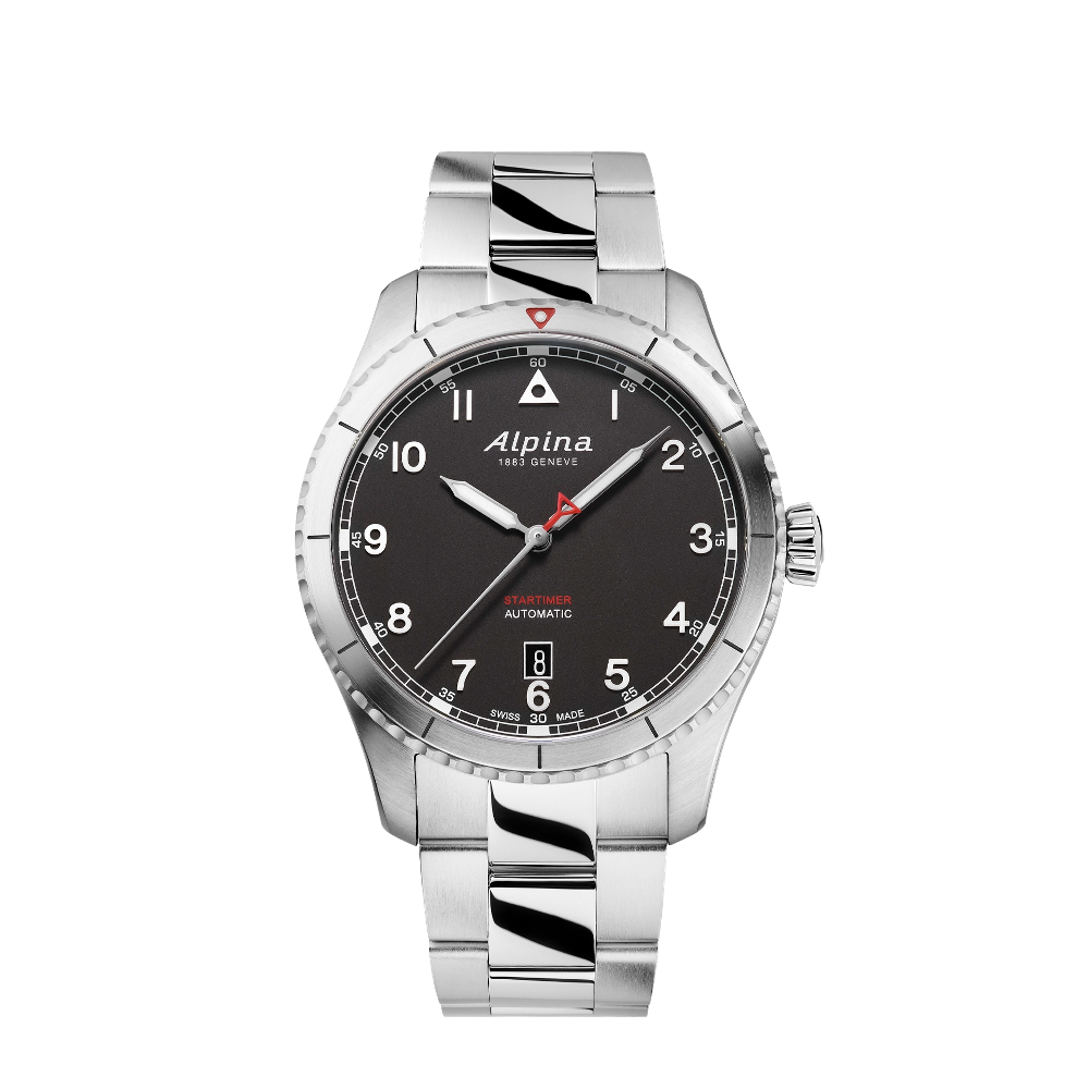Alpina Pilot Automatic Black Dial Straps