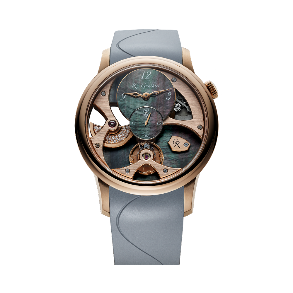 Romain Gauthier Romain Gauthier Insight Micro-Rotor Red Gold Limited Edition – Insight Micro-Rotor Lady – Heritage Collection Black Dial Straps