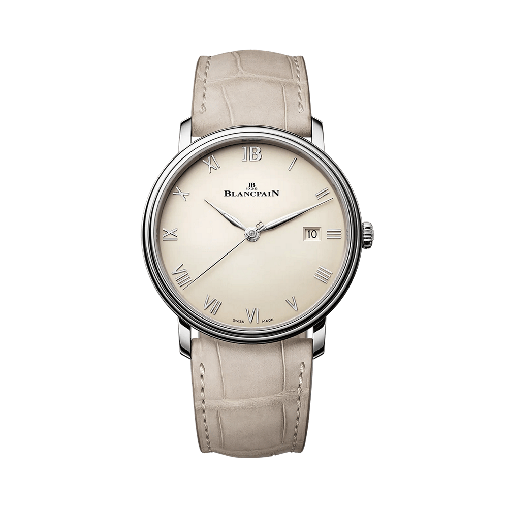 Blancpain Ultraplate Opaline Steel Cream / Silver / White / Black Dial Straps