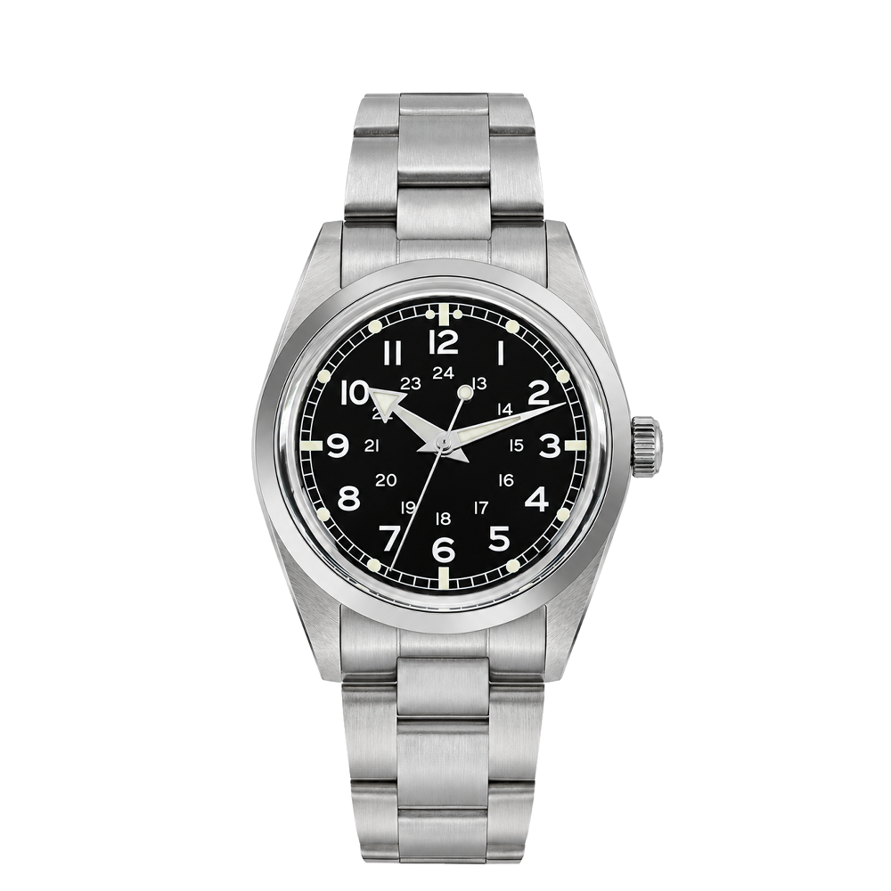 Watchdives 37mm VH31 Explore Black Dial Straps