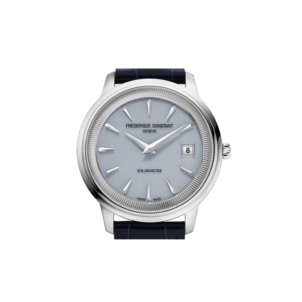 Frederique Constant Frederique Constant Classics Moneta Solarmetre Light Blue / Grey / Silver / White Dial Straps