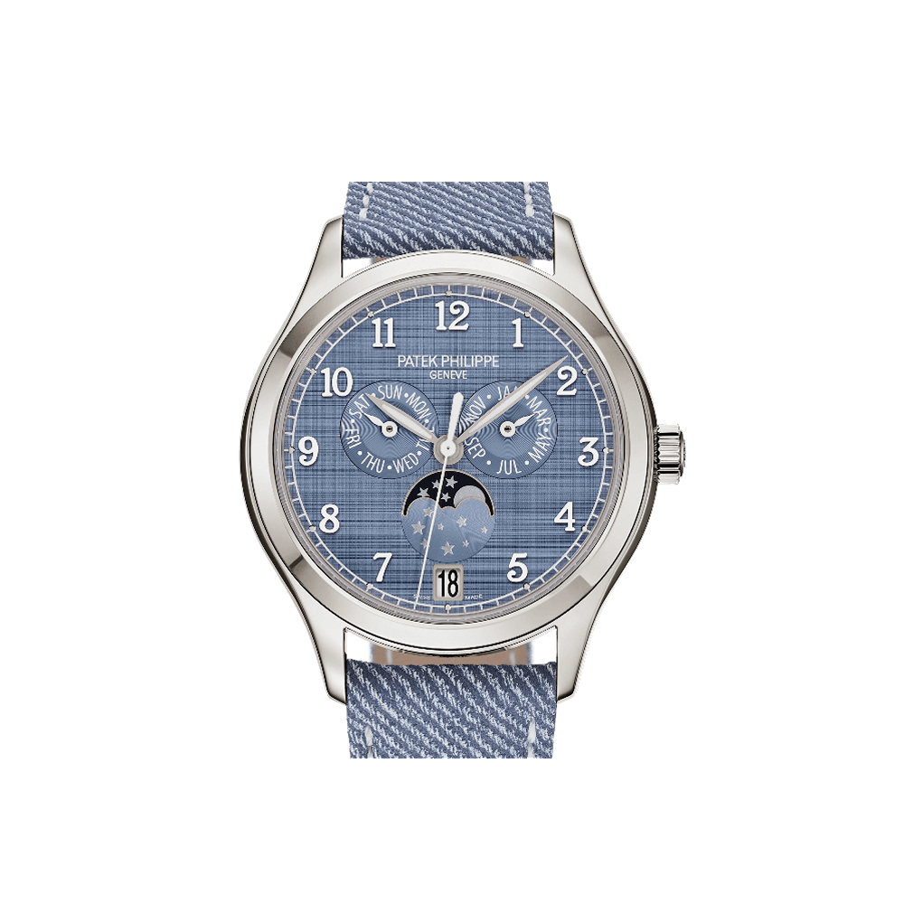 Patek Philippe Annual Calendar Moon Phases White Gold Blue / Grey / White Dial Straps