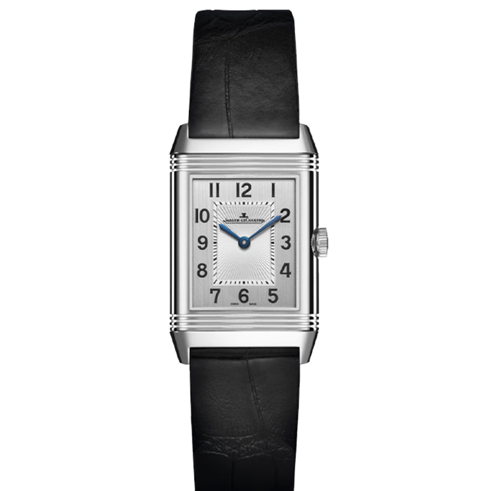 JLC Reverso Classic Small Duetto Stainless Steel / Silver / Alligator Grey Dial Straps