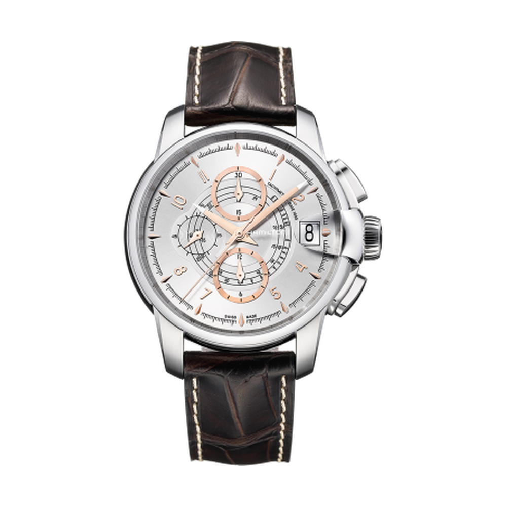 Hamilton Railroad 46 Chrono Stainless Steel / Silver White Dial Straps