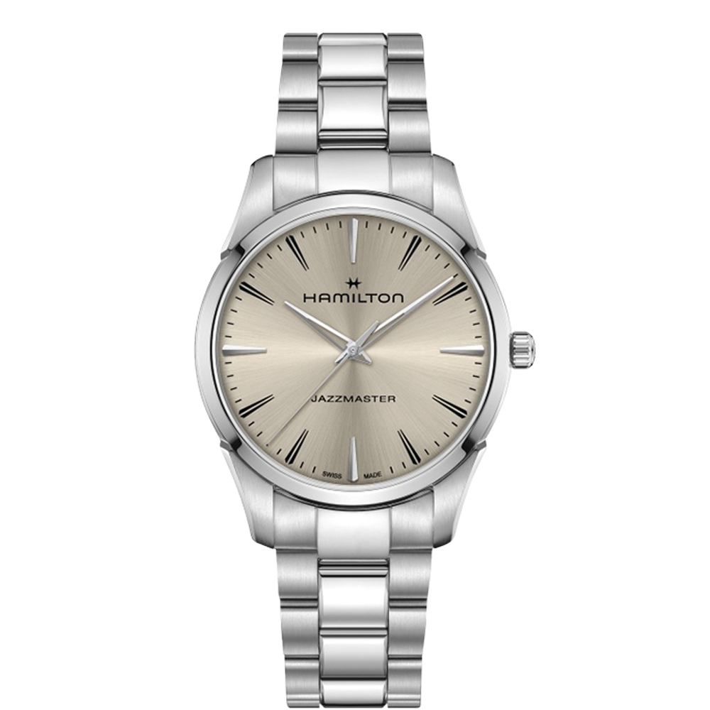 Hamilton Jazzmaster Quartz 40 Stainless Steel / Beige / Bracelet