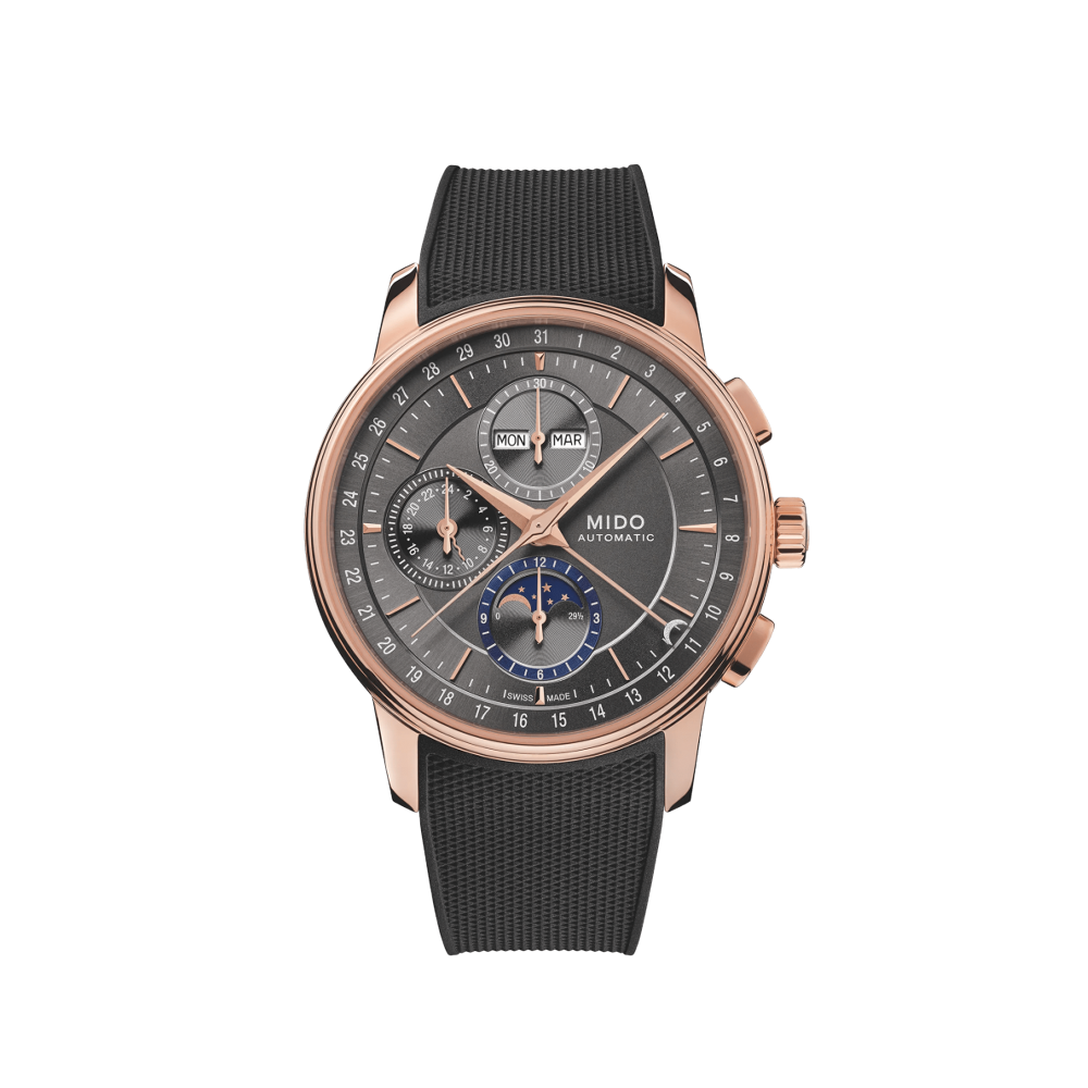 Mido Mido Baroncelli Chronograph Moonphase M027.625.37.061.00 Grey Dial Straps