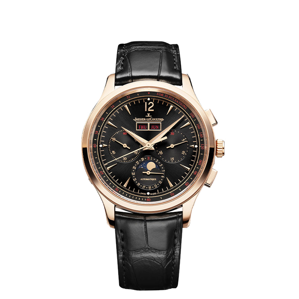 JLC Master Control Chronograph Calendar Pink Gold / Black / Alligator