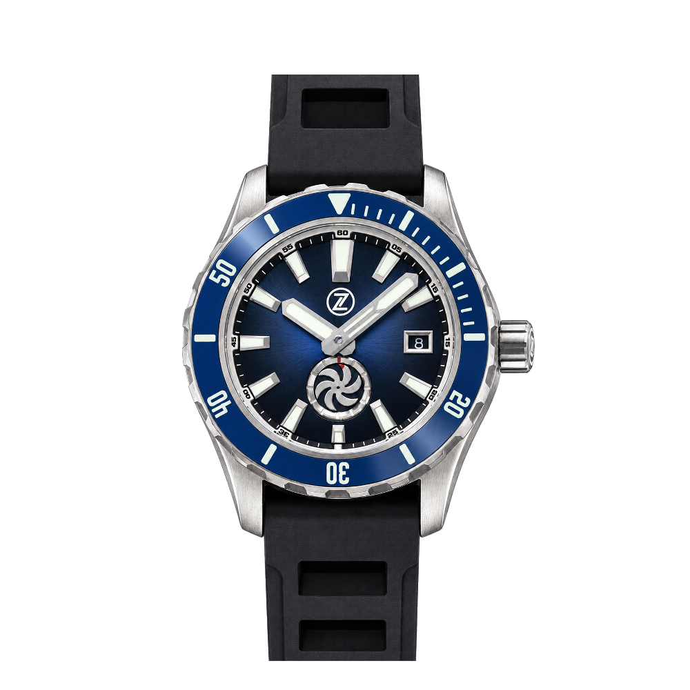 Zelos Zelos Abyss 3 3000m Steel Turbine Midnight Blue Blue/Navy Dial Straps