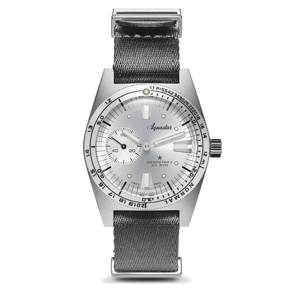 Aquastar Deepstar II Vintage Silverstar Silver Dial Straps