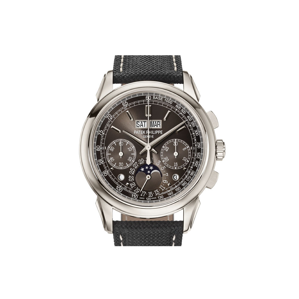 Patek Philippe Perpetual Calendar Chronograph Platinum / Charcoal Grey Grey Dial Straps