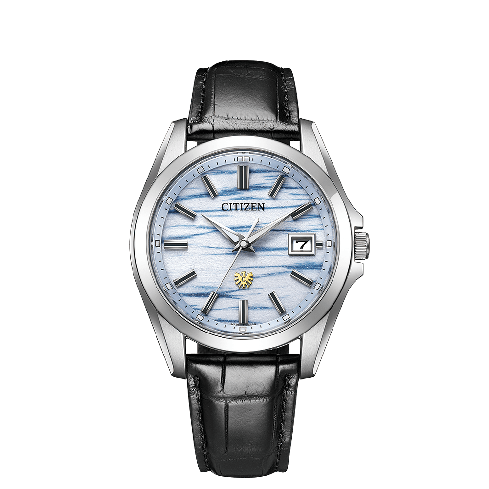 Citizen Silver Leaf and Blue Washi Dial White Dial Straps