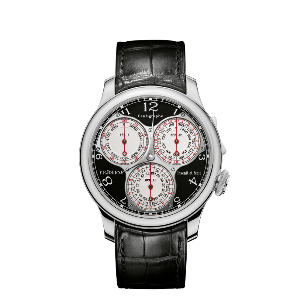 F.P. Journe Centigraphe Souverain Platinum Black Dial Black / White / Silver / Red Dial Straps