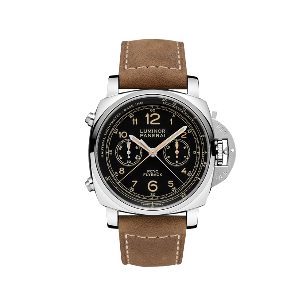 Panerai Luminor 1950 44 PCYC Chrono Flyback Automatic Stainless Steel / Black Black Dial Straps