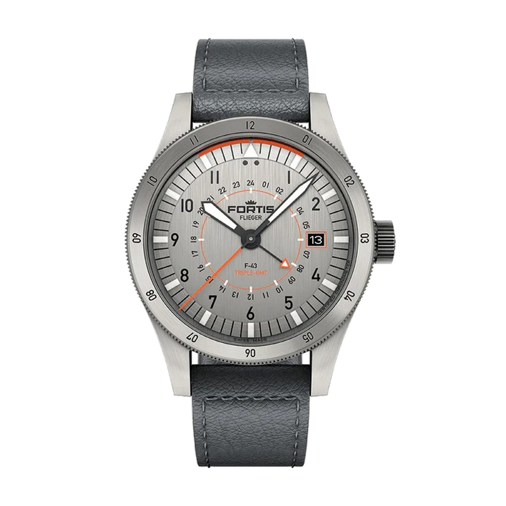 Fortis Flieger F-43 Triple-GMT Titanium Orange