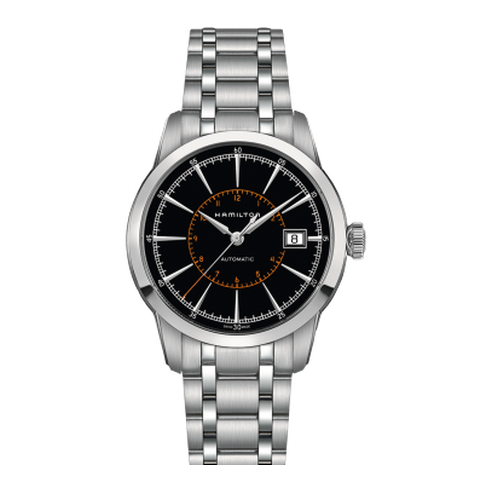 Hamilton Railroad 40 Auto Stainless Steel / Black / Bracelet Black Dial Straps