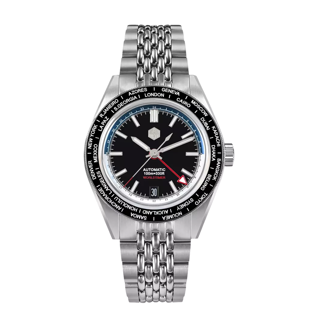 San Martin 39.5mm NH34 World Timer GMT