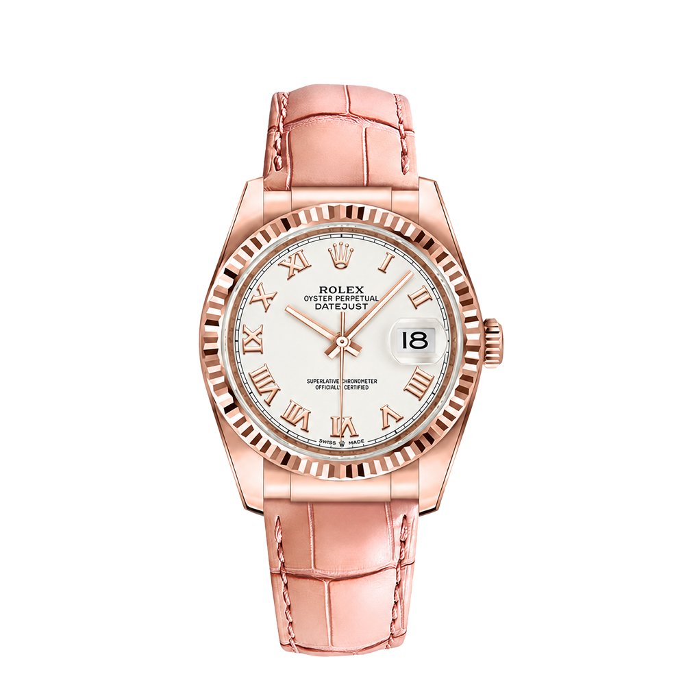 Rolex Datejust 36 Everose Strap Ivory Roman