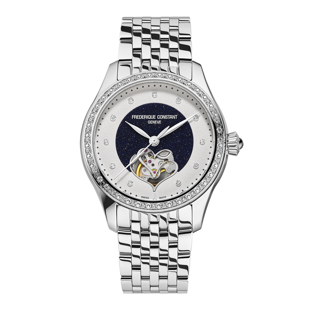 Frederique Constant Ladies Automatic Double Heart Beat Aventurine Diamond