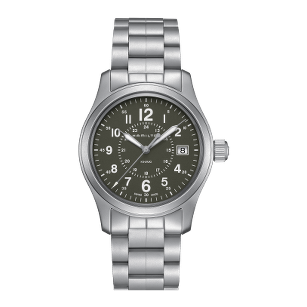 Hamilton Khaki Field Quartz 38 Stainless Steel / Green / Bracelet