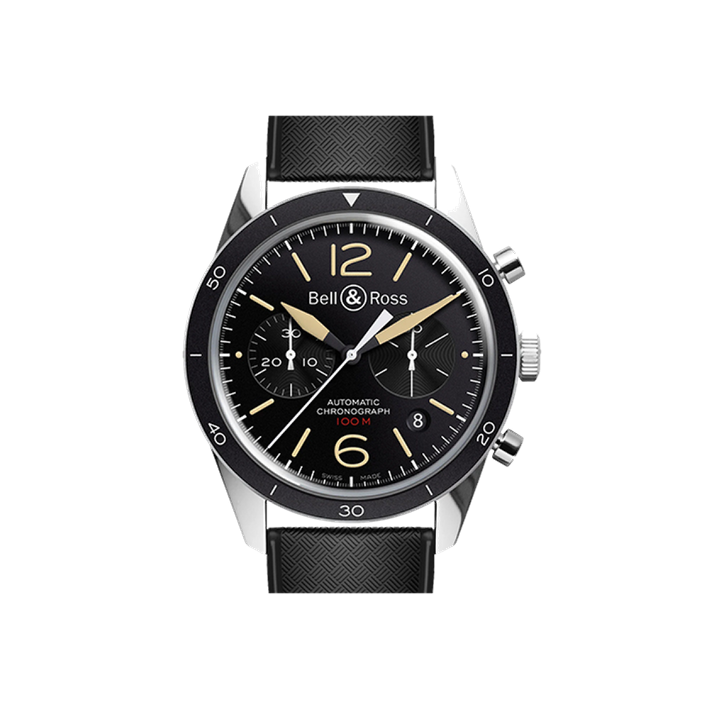 Bell & Ross Sport Heritage Black / Cream / Red Dial Straps