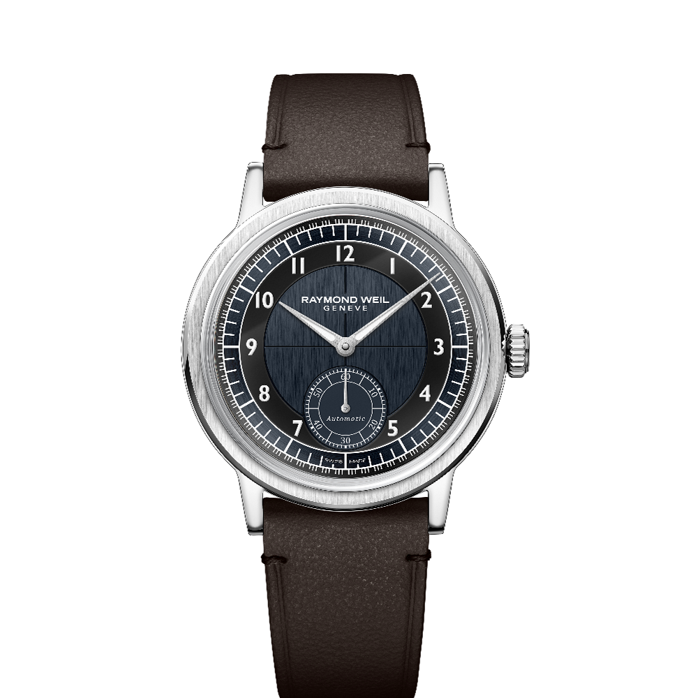 Raymond Weil Millesime Automatic Small Seconds Tuxedo Midnight Blue and Black Navy/Black Dial Straps