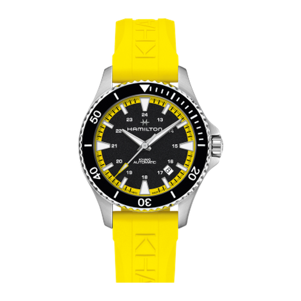 Hamilton Khaki Navy Scuba Auto Stainless Steel / Black - Yellow / Rubber