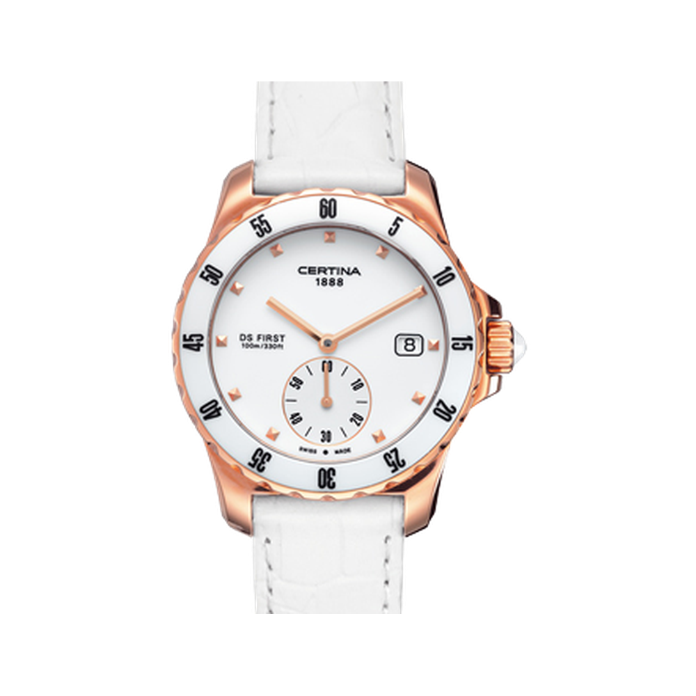 Certina DS First Lady Ceramic Rose White Dial Straps