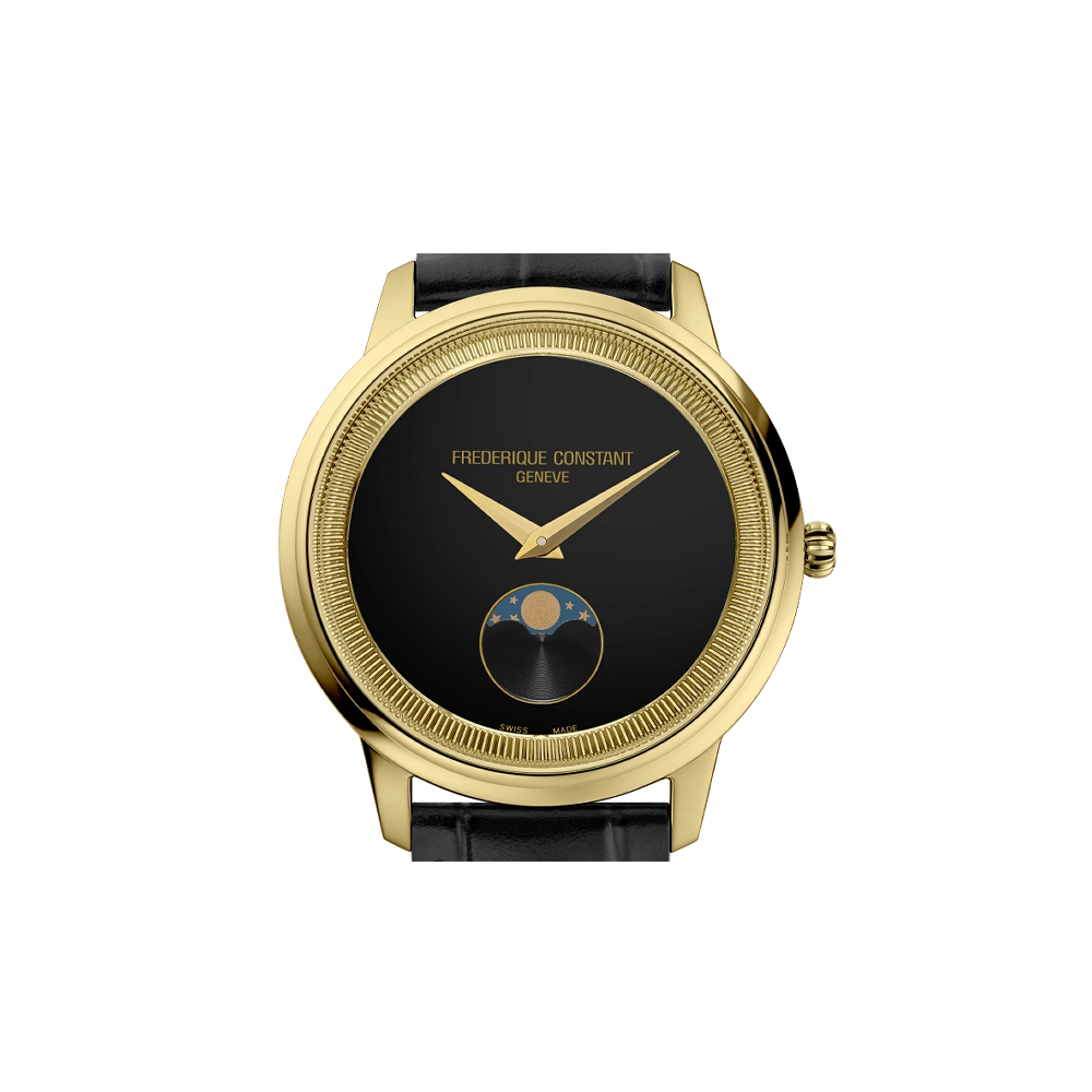 Frederique Constant Frederique Constant Classics Moneta Moonphase Black / Gold / Blue Dial Straps
