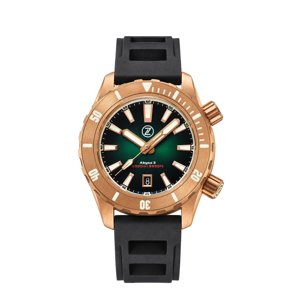 Zelos Zelos Abyss 3 3000m Bronze Hunter Green Green Dial Straps