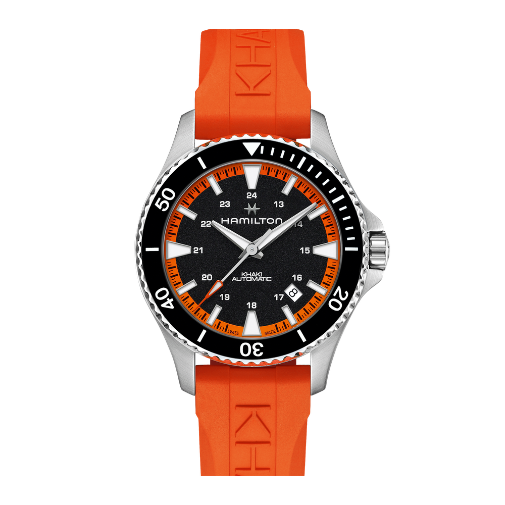 Hamilton Khaki Navy Scuba Auto Stainless Steel / Black - Orange / Rubber