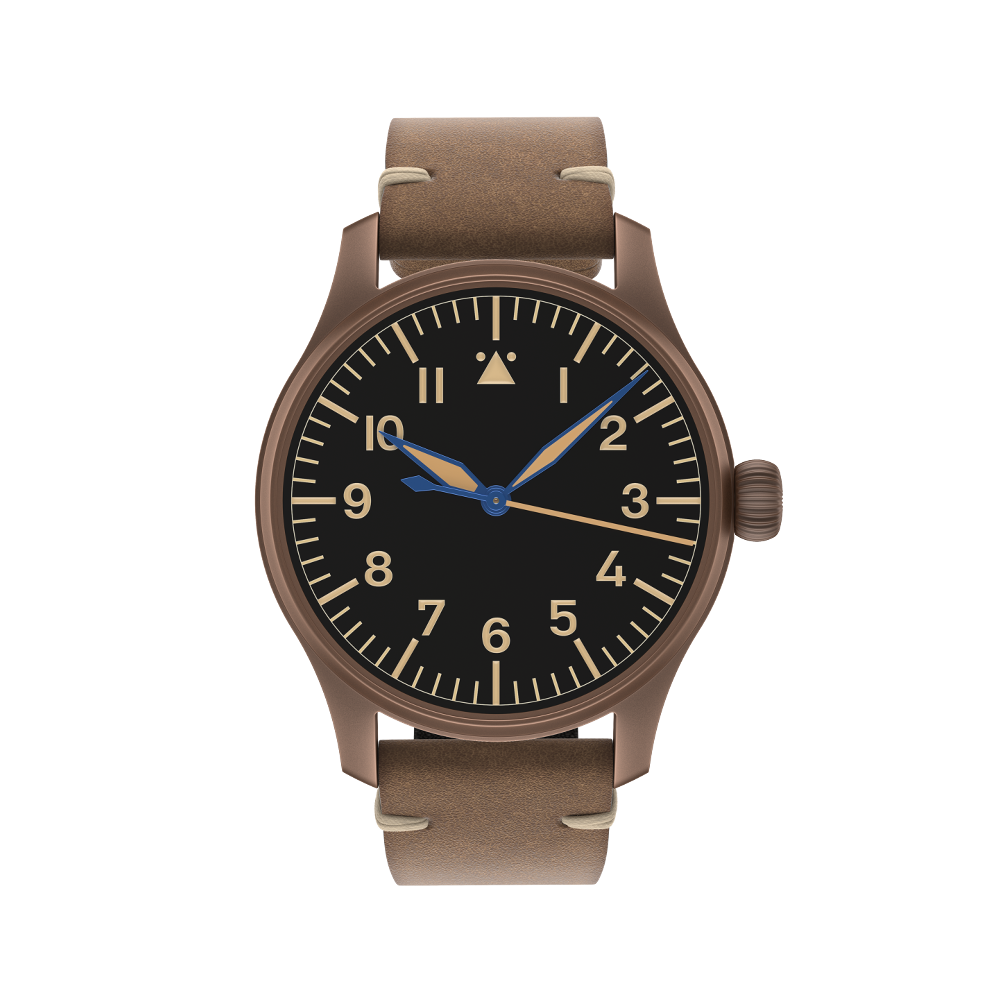 Stowa Stowa Flieger Bronze Vintage 40 Black Dial Straps