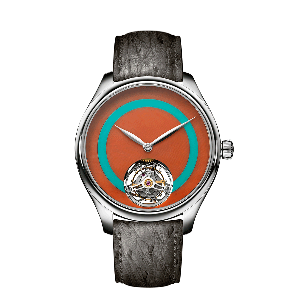 H. Moser & Cie Endeavour Tourbillon Concept POP Deep Orange Coral and Turquoise