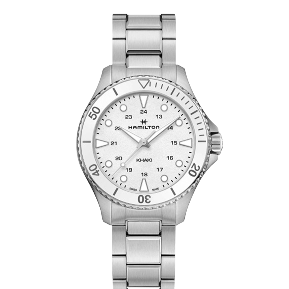 Hamilton Khaki Navy Scuba Quartz 37 Stainless Steel / White / Bracelet