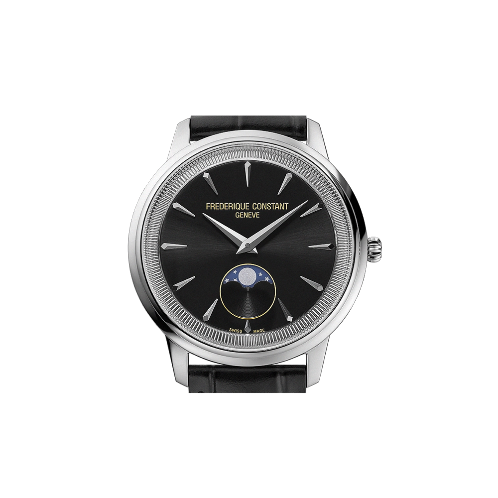 Frederique Constant Frederique Constant Classics Moneta Moonphase Black / Silver / Blue / Gold Dial Straps